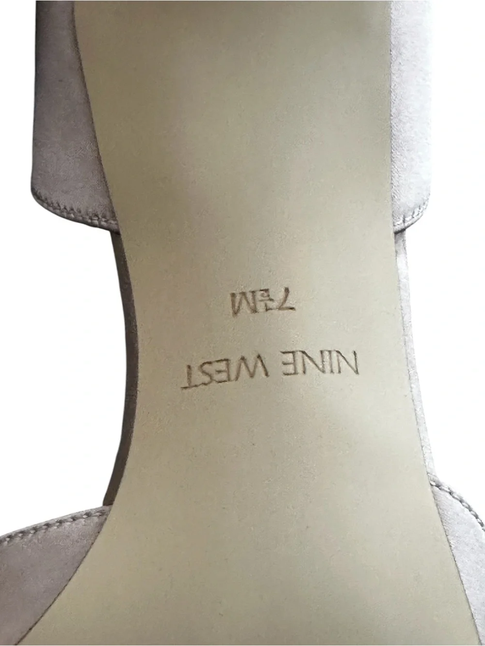 Nine West Mcfally Satin Bow D'Orsay Pointed Toe Pumps Champagne Nude 7.5M